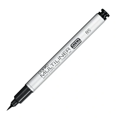 Image of COPIC Multiliner SP Black Pigment Ink Marker Brush, for Art &amp; Crafts, Colouring, Graphics, Highlighter, Design, Anime, Professional Beginners, Supplies Colouring Books