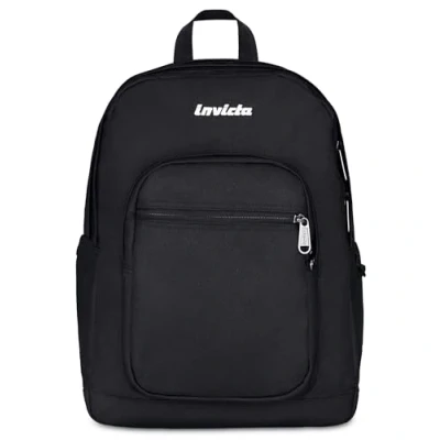 Image of Invicta JELEK Logo Backpack Made from Sustainable Fabric, Black Jet, standard size, Casual