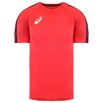 Image of Asics Logo Mens Red/Black T Shirt Size X Small