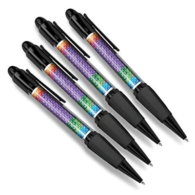 Image of 4 x Matching Ballpoint Pens Periodic Table Science Elements Uni #8168