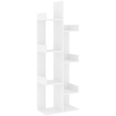Image of vidaXL Book Cabinet White 48x25.5x140 cm Engineered Wood