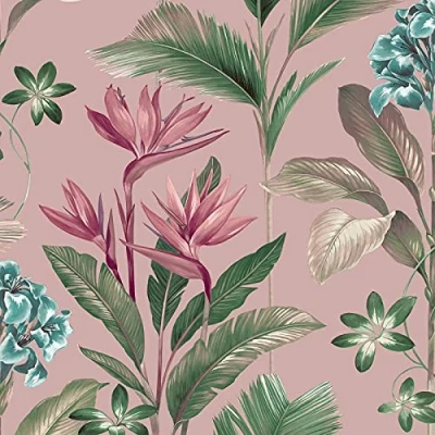 Image of Oliana Floral Wallpaper Pink Belgravia 8485