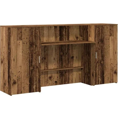 Image of vidaXL Reception Desk Old Wood 200x50x103.5 cm Engineered