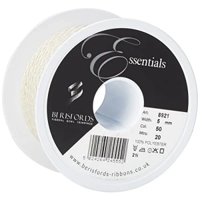 Image of Berisfords Barley Twist Rope, Cream, 5 mm Width, 20 metre Length
