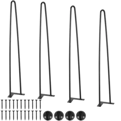 Image of VEVOR 711.2MM Hairpin Furniture Legs, Metal Home DIY Projects for Nightstand, Coffee Table, Desk, 226.8KG Load Capacity with Rubber Floor Protectors, Heavy Duty Sturdy Modern Table 4PCS