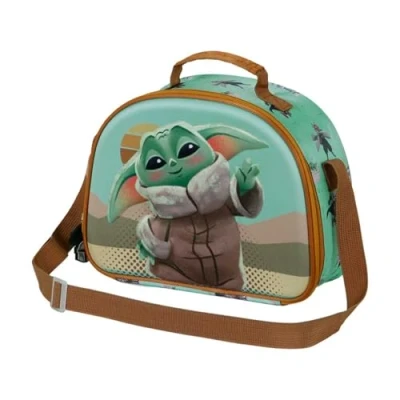 Image of Star Wars The Mandalorian Say Hi 3D Lunch Bag, Green, 25.5 x 20 cm