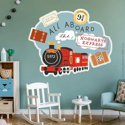 Image of Harry Potter Wall Sticker Hogwarts Express Cloud Decal Wizarding World Art (60cm (W) x 50cm (H))