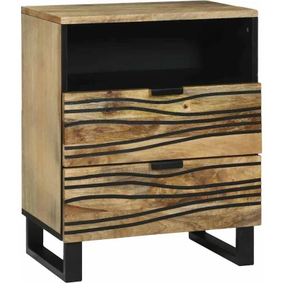 Image of vidaXL Bedside Cabinet 50x33x60 cm, Crafted from Solid Mango Wood