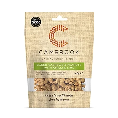 Image of Cambrook Baked Cashews &amp; Peanuts with Chilli Lime, 140g Bags, Pack of 10