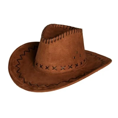 Image of Boland 01268 Cowboy Hat for Adults, Western Fancy Dress Costumes, Sheriff, Gaucho, Cowgirl, Halloween, Carnival, JGA