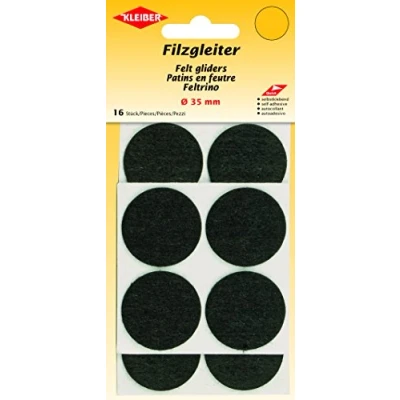 Image of Kleiber Felt Gliders 35mm Black, 18 x 10 1 cm