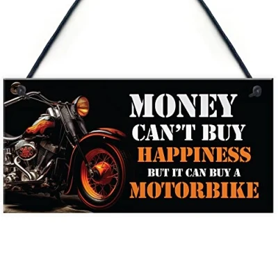 Image of Red Ocean Motorbike Gifts For Men Funny Motor Bike Gifts, Motorcycle Biker Men, Hanging Wall Sign Your Garage or Man Cave, Birthday