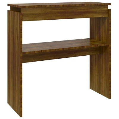 Image of vidaXL Console Table Brown Oak 80x30x80 cm Engineered Wood