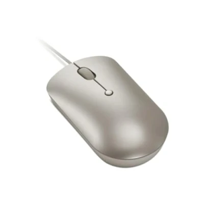 Image of Lenovo 540 USB C Wired Connection Computer Mouse for PC, Laptop, with Windows or Chrome OS Ambidextrous Design 4 Button Compact Size Sand