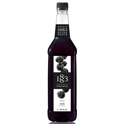 Image of 1883 MAISON ROUTIN Premium Blackberry Syrup for Cocktails &amp; Mocktails PET 1L