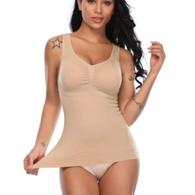 Image of Garment Slimming Cami Shaper，Women&#039;s Body Shaper Tummy Control Shapewear Vest Top Beige,L