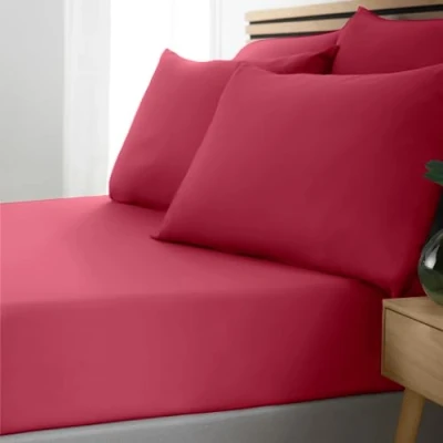 Image of Catherine Lansfield So Soft Easy Iron Super King Fitted Sheet Hot Pink