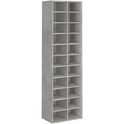 Image of vidaXL Shoe Cabinet Concrete Grey 54x34x183 cm Engineered Wood