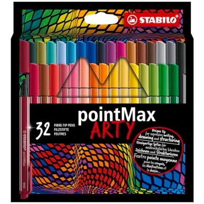 Image of Fineliner STABILO pointMax ARTY Pack of 32 Assorted Colours