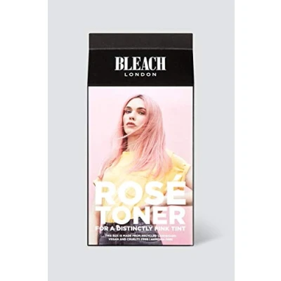 Image of BLEACH LONDON Rose Toner Kit Yellow Brass Removing, colour Depositing Formula For Pastel Pink Base, Blonde Hair &amp; Post Bleached Hair, Vegan, Cruelty Free, Ammonia Free