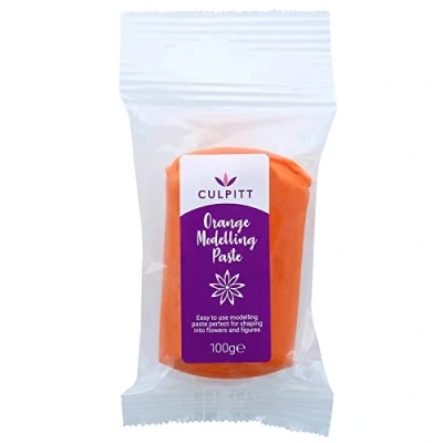 Image of Culpitt Modelling Paste, Orange, Sugarpaste, Gumpaste For Cake Decorating, Flowers, Animals, Figures, Models Sets Hard, 100g