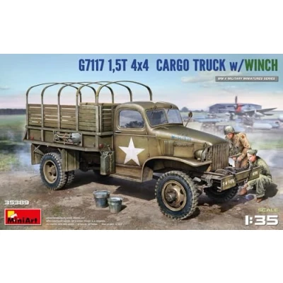 Image of Miniart MIN35389 1:35 1.5t 4x4 G7117 Cargo Truck w/Winch Scale Model kit, Unpainted
