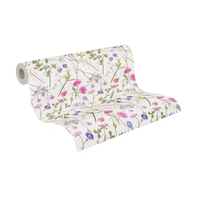 Image of Livingwalls House of Turnowsky 389011 Wallpaper Flowers White Colourful Non Woven Country Style Floral 10.05 m x 0.53 Made in Germany
