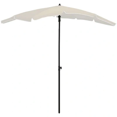 Image of vidaXL Garden Parasol with Pole 200x130 cm Sand