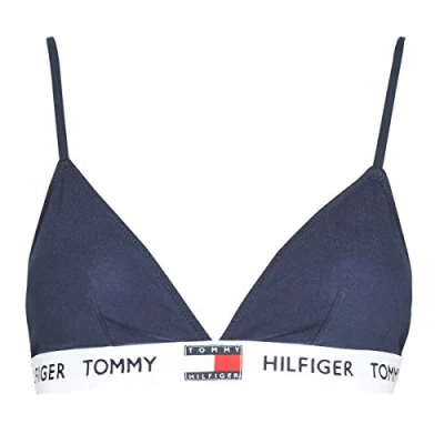 Image of Tommy Hilfiger Women Triangle Cup Bra Stretch, Blue (Navy Blazer), S