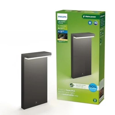 Image of PHILIPS Lighting Bustan UltraEfficient Outdoor Path Light, 3.8W, 2700K, Antracite, IP44 Weatherproof