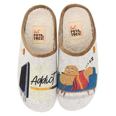 Image of HOT POTATOES Women&#039;s Novigrad Slipper, Grey, 6 UK