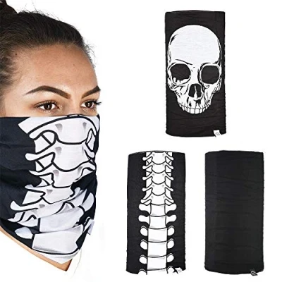 Image of Oxford Comfy Neck Warmers Skeleton Balaclava (Pack of 3) Black/White/Grey, One Size