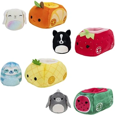 Image of Squishville by Original Squishmallows Fruity Coupes Four 2 Inch Plush and Coupe Vehicles Toys for Kids (SQM0334)