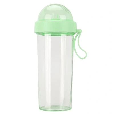 Image of Drink Cup, Split Water Bottle, Dual Two Sided 600ml Portable Straws Bottle Use Cup for Outdoor Travel Sport(Green)