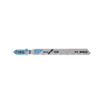 Image of Bosch 5x Jigsaw Blade T 118 G Basic for Metal (for Sheets, Professional Accessories Jigsaw)