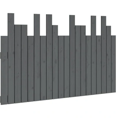 Image of vidaXL Wall Headboard Grey 127.5x3x80 cm Solid Wood Pine