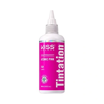 Image of Kiss Tintation Semi Permanent Hair Colour With Argan Oil, Aloe Vera Atomic Pink T431