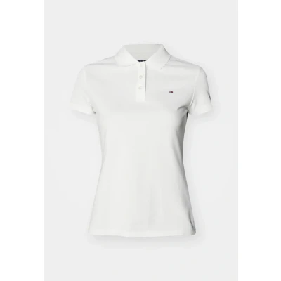 Image of Tommy Jeans SLIM Essential Polo shirt, Women&#039;s, Size: 14, Ecru
