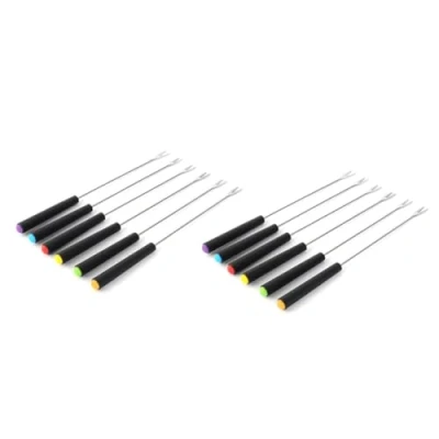 Image of Osmond Stainless Steel Fondue Forks, Long Forks Cheese for Chocolate Fountain Roast Marshmallows