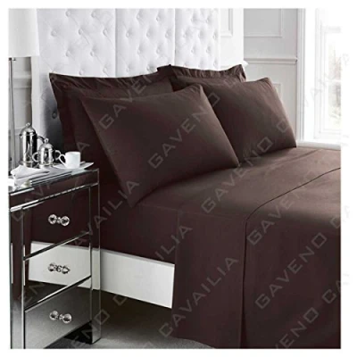 Image of Gaveno Cavalia Percale Fitted Sheet, Double Chocolate
