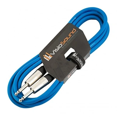 Image of Guitar Lead 6.35mm Mono Jack to Jack/Instrument Cable/Patch / 6 Colours 3m Blue