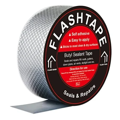 Image of fowong Waterproof Tape, 50mm(W) x 5M(L) Butyl Tape for Leaks and Outdoor Use, Flashing Roof Sealant, Repair Repairing Crack, Gutter, RV