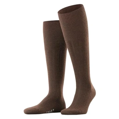 Image of FALKE Men&#039;s Lhasa Rib M Kh Wool Cashmere Long Plain 1 Pair Knee High Socks, Brown 5930, 8.5 11