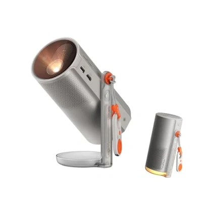 Image of XGIMI MoGo 4 Laser Portable Projector with Filters, 550 ISO Lumens, 360 Built in Stand, Battery, 2.5 Hours of Playtime, Google TV Licensed Netflix, 2x6W Harman Kardon