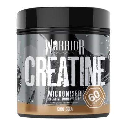 Image of Warrior Creatine Monohydrate Powder 300g Micronised Proven to Improve Physical Performance and Recovery, 5g Servings (Cool Cola)