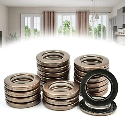 Image of QUCUMER 20 Pack Curtain Eyelet Rings, 40mm Curtains Eyelets Round White Grommets Plastic Fabric Silencing DIY Rings for Window Shower