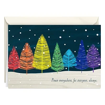 Image of Hallmark Boxed Christmas, Rainbow Trees (16 Cards and 17 Envelopes)