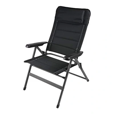 Image of Kampa Dometic Luxury Plus Firenze Wide Outdoor Chair Reclining 7 Position Adjustable Backrest, Armrests, Strong Lightweight Frame, Stable Garden with Padded Headrest, Compact Fold