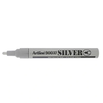 Image of artline 900XF Silver Metallic Marker Pen Medium Bullet Tip