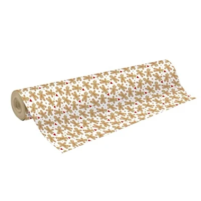 Image of Clairefontaine 223906C A reel of Gift wrap Raw kraft paper 70g Dimensions: 50x0.70m Pattern: Gingerbread wrapping, ideal for professional packaging